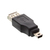 InLine 33500B tussenstuk voor kabels USB 2.0 A female mini-5p USB 2.0 M Zwart