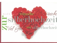 Vermählungskarte Silberhochzeit Gollong Herz, 17,1x12cm