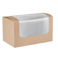 Colpac Kompostierbare Sandwichboxen aus Pappe mit PLA-Sichtfenster Karton mit