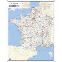 CBG carte murale route de France - Pelliculée format 66 x 84,5 cm - 4 œillets pour suspension
