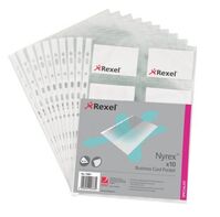Rexel Nyrex Business Card Pocket A4 13681 (PK10)