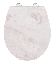 WENKO Premium WC-Sitz White Marble mit Relief, aus antibakteriellem Duroplast, mit Absenkautomatik