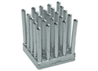 Stiftkühlkörper, 17.3 x 17.3 x 20 mm, 7.89 bis 2.5 K/W, Aluminium natur