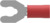 Isolierter Gabelkabelschuh, 0,3-1,42 mm², AWG 22 bis 16, rot