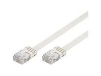 U/UTP CAT5e 10M White Flat Unshielded Network Cable, PVC, 4x2xAWG 30/7 CCA Network Cables