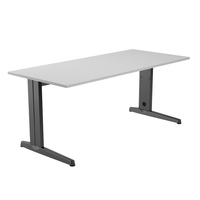 MESA DE OFICINA SERIE METAL AJUSTABLE 200X80 ANTRACITA / GRIS