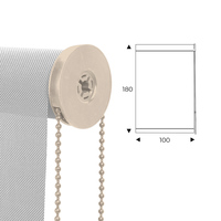 CORTINA ENROLLABLE 100cm ANCHO x 180cm ALTO - CORTINA COLOR BLANCO PERLA CON MECANICO BEIGE