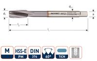 Rotec 347.1600C HSSE-PM 1400 Machinetap DIN 376C/15° M16 TiCN