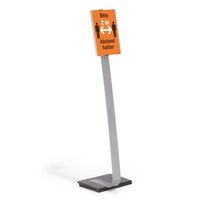 Floor stand with notice panel