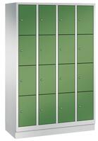 Fächerschrank, BxTxH 1190x500x1800 mm, 4x4 Fächer, Abt.B 300mm, Sockel, Schloss,