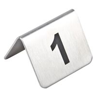 Olympia Table Number Signs Made of Stainless Steel - Numbers 1-10 Pack of 10