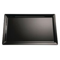 APS Pure Melamine Tray in Black with Straight Outer Edges Dishwasher Safe - 1/3