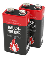 2x ANSMANN Rauchmelder 9V Block Batterie – E-Block Alkaline (2 Stück)