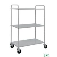 Kongamek sustainable eco-friendly steel shelf trolley, 3 shelves