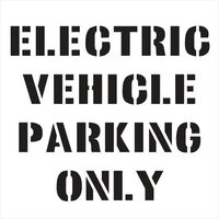 Electric vehicle parking only stencil