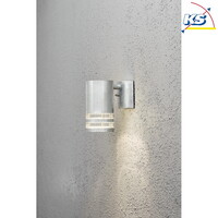 Außen-Wandstrahler MODENA DOWN, mit Öffnung für seitlichen Lichtanteil, GU10 max. 35W, Stahl galvanisiert / Acrylglas klar