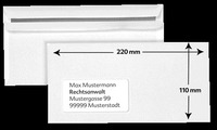 SoldanPlus Briefumschlag DIN lang, selbstklebend, weiß, mit Fenster, Pack: 500 Stück