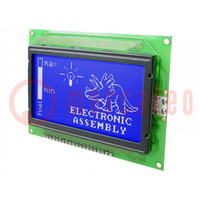 Display: LCD; grafisch; 128x64; STN Negative; blauw; 93x70mm; LED