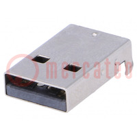 Plug; USB A; SMT; angled 90°; 1.5A; Contacts: phosphor bronze; 500V