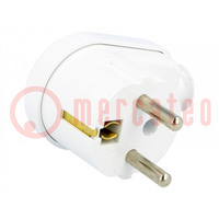 Connector: AC supply; male; plug; 2P+PE; 230VAC; 16A; white; PIN: 3