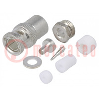 Plug; BNC; male; straight; 50Ω; RG141,RG58C/U,URM43,URM76; PTFE