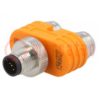 T adapter; M12 male,M12 female x2; A code-DeviceNet / CANopen