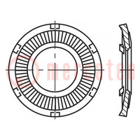Podkładka; okrągła,ząbkowana zewnętrznie; M5; D=10mm; BN 20192
