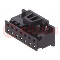 Plug; wire-board; female; Minitek; 2mm; PIN: 14; w/o contacts; FCI