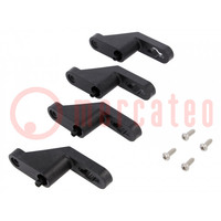 Set of wall holders; L: 95mm; W: 20mm; H: 40mm; black; Series: GEOS