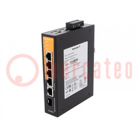Switch Ethernet; unverwaltet; Portanzahl: 5; UStrom: 9,6÷60VDC