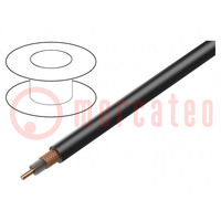 Cable: concéntrico; RG59; hilo; Cu; 0,26mm2; PVC FirestoP®; negro