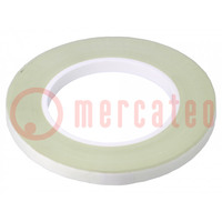 Tape: electrical insulating; W: 9mm; L: 50m; Thk: 0.17mm; white; 5%