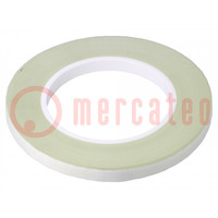 Tape: electro-isolatie; W: 9mm; L: 50m; Thk: 0,17mm; wit; siliconen