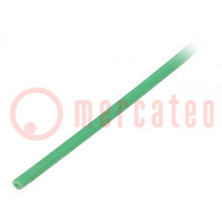Insulating tube; silicone; green; Øint: 1mm; Wall thick: 0.4mm