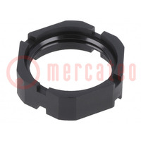 Nut; M25; polyamide; 30mm; black; -40÷100°C; Thread: metric; GM-KS