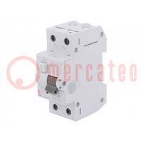 RCBO breaker; Inom: 32A; Ires: 100mA; Poles: 2; 230/400VAC; IP20