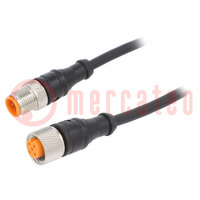 Connection lead; M12; PIN: 4; 5m; plug; 250VAC; 4A; 1200; -25÷80°C