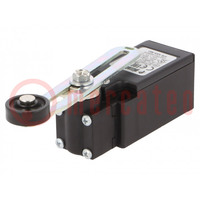 Limit switch; adjustable lever R 53-112mm, roll Ø20mm; NO + NC