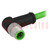 Plug; M12; PIN: 4; male; D code-Ethernet; 1m; Insulation: PVC; cables