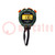 Meter: stop watch; LCD; Power supply: battery CR2032 3V x1; 56g