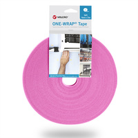 VELCRO® One Wrap® Band 13 mm breit, rosa, 25 m