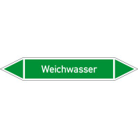 Rohrleitungskennz/Pfeilschild Bogen Gr1Wasser(grün)Folie gest,7,5x1,6cm Version: P1479 DIN 2403 - Weichwasser P1479