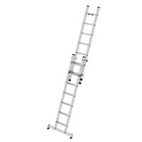Munk Stufen-Schiebeleiter aus Aluminium, zweiteilig, Standhöhe: ca. 2,4 m