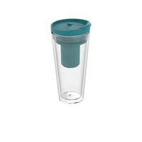 Artikelbild Insulated cup "Mocha" with tea strainer, transparent/teal