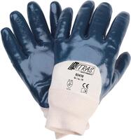 Nitril handschoen blauw manchet gedeeltelijk gecoat maat 8