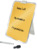 Glas Desktop-Notizboard Cosy, A4, Sicherheitsglas, magnetisch, aufstellbar, gelb