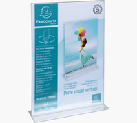 Exacompta 84158D sign holder/information stand A4 Polymethyl methacrylate (PMMA) Transparent