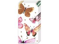 Taschentuch Ihr Nathalie pink, Schmetterlinge, 10Stk