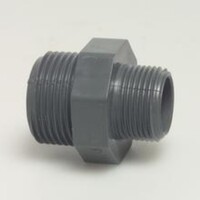 PVC Draadnippel, verlopend 1 1/4 inch x 3/4 inch (2xbu-dr) 10 bar