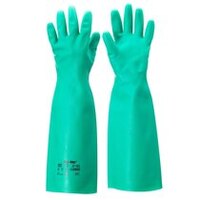 Ansell 37-185 18'' Un-Lined Solvex Nitrile Gauntlets Green - Size 7